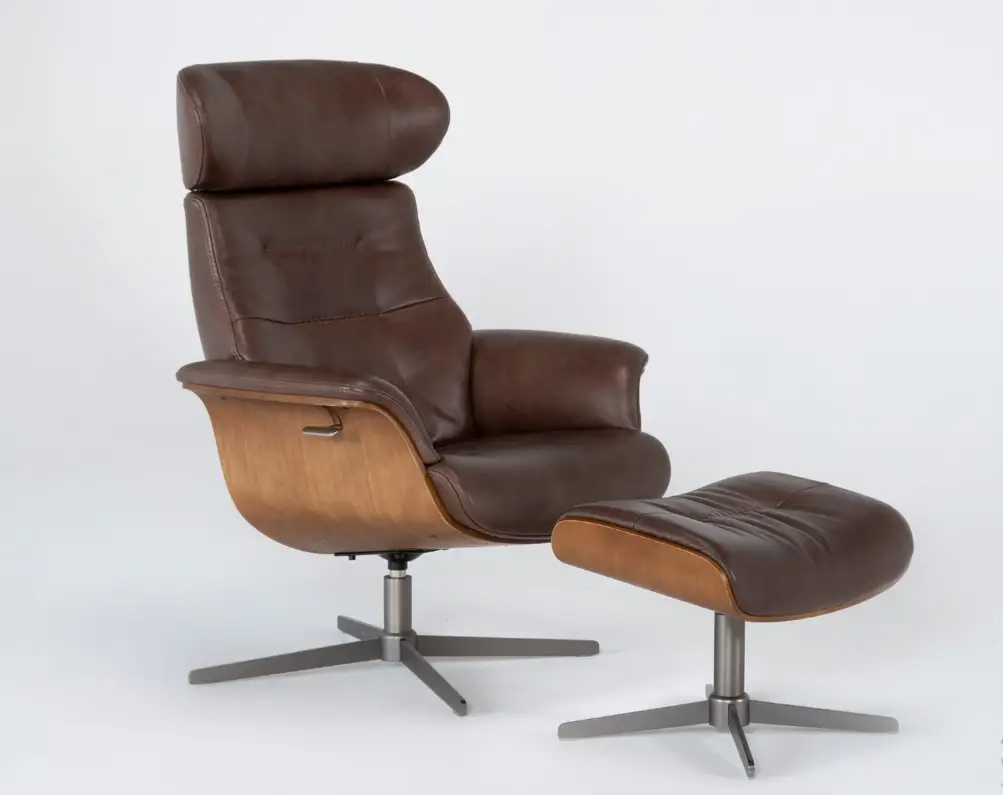 Leather Armchair with Headrest